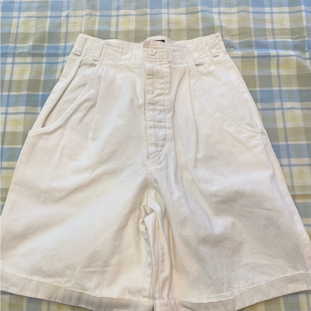 J. Crew Cream Flat Front High-Waisted Shorts